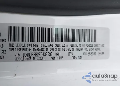 2015 Jeep Patriot High Altitude Edition z USA, uszkodzony, nr VIN 1C4NJRFB2FD436298